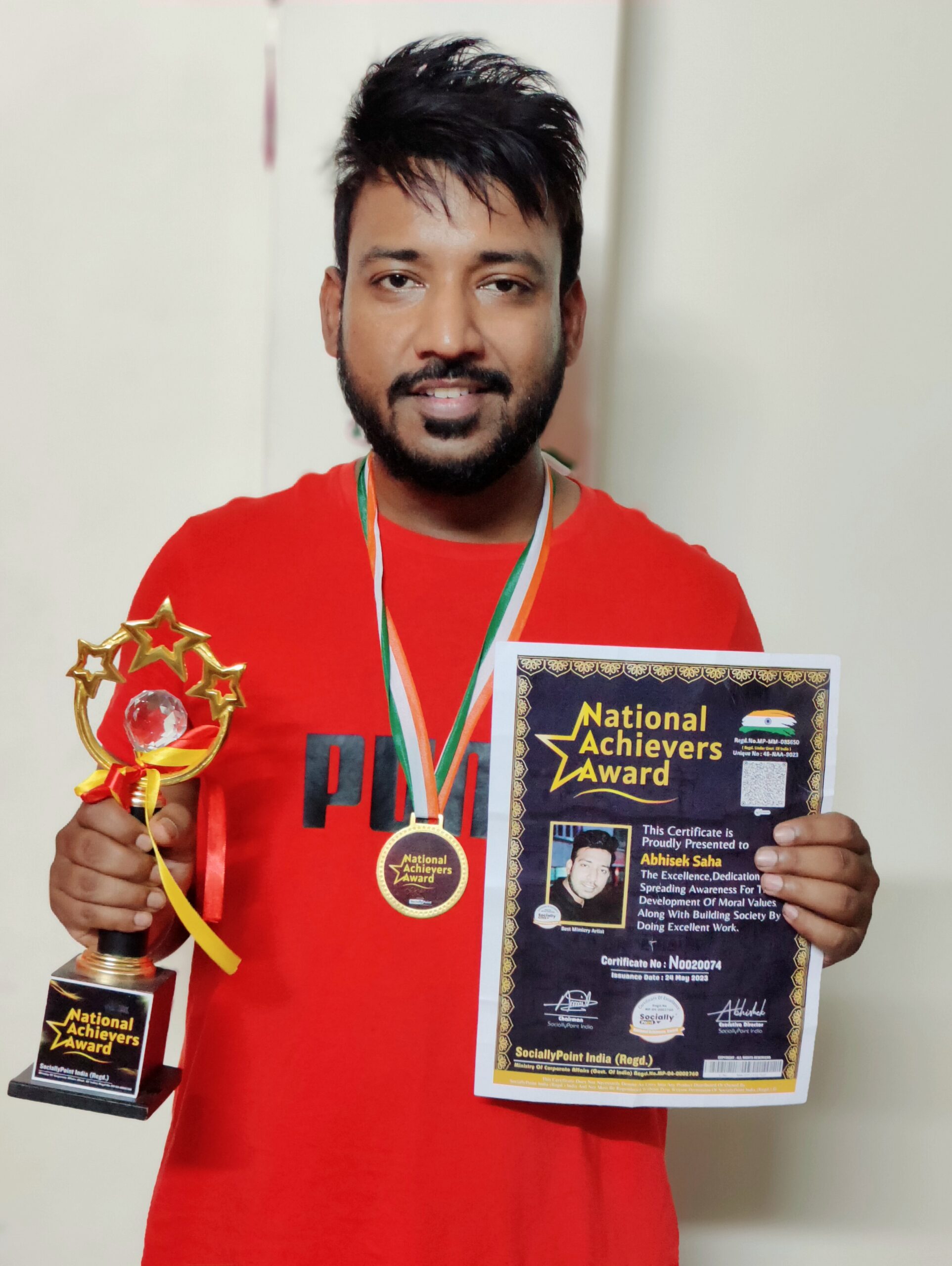 Abhishek Shah honored with National Achievers Award 2023